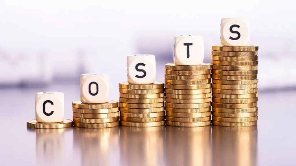 Coins stacked in ascending steps with a dice labeled “COSTS” on top — symbolising cost management and strategic fractional support.