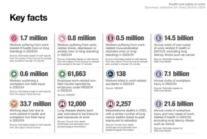 Screen grab of HSE summary statistics for Great Britain 2024 — highlighting key health and safety facts.